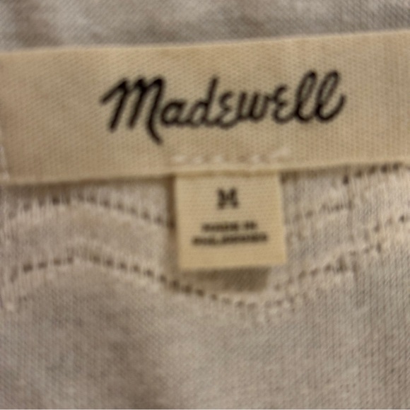 Madewell Texture & Thread Scallop-Stripe Top, Size Medium - Picture 5 of 5